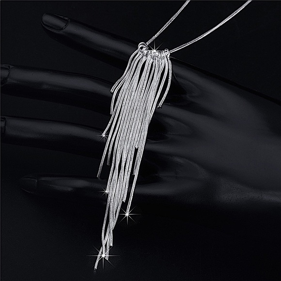 Sterling Silver Tassel Necklace - Picture 2 of 3